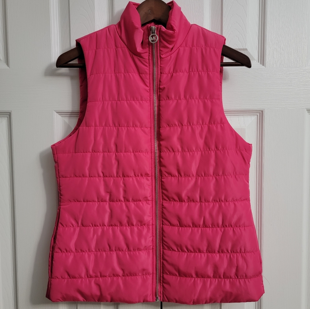 MICHAEL Michael Kors Electric Pink Basics Puffer Vest Women's Size Small NWT!